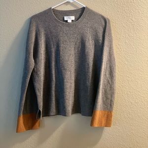 Velvet S gray and orange sweater.